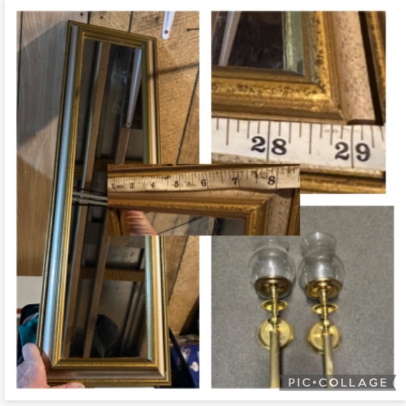 Vintage Home Interior candle holders with glass globes and mirror - Picture 1 of 6